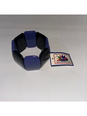 New NWT Gameday Jewelry Black Purple Baltimore Ravens Hand Painted Wood Bracelet
